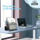 Delifox Inclined Desk File Organizer,Vertical File Folder Holder Stand Metal Rack File Sorter for Office Classroom Desktop Organization
