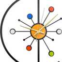 Unique Metal Wall Clock 14 Inch Mid-Century Modern Clock with Silent Mechanism Decorative Colorful Clock for Living Room, Kitchen, Office DecorMetal Wall Clock