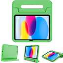 ProCase Kids Case for iPad A16 11th Generation 2025/iPad 10th Generation 2022 with Pencil Holder, iPad 11/10 Case Shockproof Lightweight Cover with Stand Convertible Handle for Children -Green