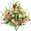 Winlyn 4 Pcs Artificial Easter Egg Picks Decorative Egg Sprays with Flowers and Pip Berries Spring Floral Stems 11.8" L for Easter Wreath Garland Table Centerpiece Spring Holiday Floral Arrangements
