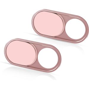 CloudValley Camera Cover Slide Ultra-Thin, Webcam Cover for MacBook air, Laptop, iMac, Desktop, PC, MacBook Pro, iPad, iPhone 8/7/6, Privacy Web Camera Protection [2 Packs], Pink