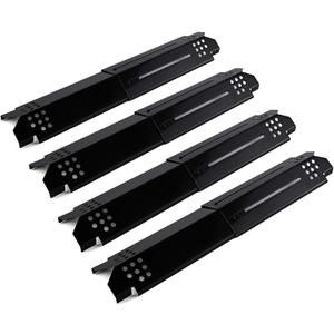 Universal Adjustable Heat Plate Shield, Burner Cover for Gas Grill Char-Broil G550-0006-W1, Replacement Parts for Expert Grill Flame Tamer, Nexgrill Heat Tent etc., 14" to 22" L, 4PCS, Porcelain Steel