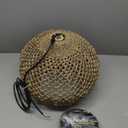 Arturesthome 1 Light Rattan Woven Pendant Lighting Fixture Lamp Shades, Hand-Woven Ceiling Chandelier, Handmade Hanging Light Crafts Lampshade W 13.7" (35cmx30cm, Natural)