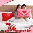 Weysat 2 Pcs Valentine's Day Envelope Throw Pillow Cover, 9 x 15 Inch Pink and Red Heart Throw Pillow Pink Holiday Decorative Love Letter Valentines Day Home Decoration Cushion Cases for Sofa Couch