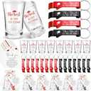 25 Sets Graduation Party Favors the Best Is Yet to Come Acrylic Shot Glasses Bottle Opener Keychain Thank You Card Bulk Grad High School College for Guests Souvenir Gifts (Red)