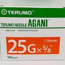 Terumo 25G x 5/8 inch (16mm) 100 Each/Box Again Needles