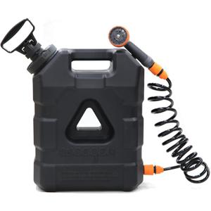 5.5 Gallon Portable Water Tank with Pump and 8 Modes Sprayer, Emergency Water Container for Camping Shower Off Road Shower Outdoor Hiking Picnic, Black