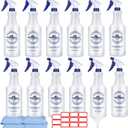 Matthew Cleaning 24 oz Empty Spray Bottles for Cleaning Solutions, All-Purpose HDPE Plastic Spray Bottle for Plants, Detailing, Pet, Hair, Adjustable Nozzle and Measurement, Case Pack 12 Pcs