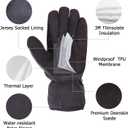 SKYDEER Winter Gloves with Soft Deerskin Suede Leather & Thermal Polar Fleece & Warm 3M Thinsulate Insulation (SD8661T) (Black, M)
