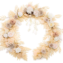 Ling's moment 2Pack 2ft Ivory Artificial Flowers Garland White & Beige Lantern Flower Centerpieces Wedding Aisle Decor Chair Flowers Arch Floral for Signs DIY Table Wall Window Cake Decoration