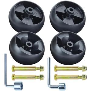 NICHEFLAG 4 Pack 734-04155 Deck Wheel Replaces 734-04155, 112-0677 Deck Wheels, 0EM-734-04155, MTD 73404155 Deck Wheel, Cub Cadet 73404155, 72-025 for MTD LT1040, LX500, T1000, T1200 Decks