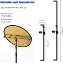 Extendable Reflector Holder Arm with 78.7"/2m Tripod Light Stand, Photo Telescopic 25.5" to 47.2" Boom Arm 360 Swivel Reflector Bracket for Product Portrait Studio Outdoor Photography