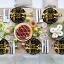 96Pcs 60th Birthday Party Tableware Set,Back in 1965 Birthday Party Decorations Supplies, Disposable Black and Gold 60th Birthdays Paper Plates Napkins Forks Favors for Men Women, Serve 24