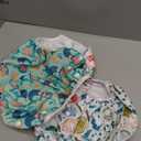 Babygoal Baby & Toddler Girl and Boy Swim Diapers, Reusable Adjustable Washable One Size Fits 6M-3T Gifts and Swimming Lessons 3 Pack 3ZSD12 (Large, Seaweed & Sea Crab)