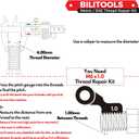 BILITOOLS M10x1.25 Thread Repair Kit, HSS Drill Helicoil Repair Kit Metric