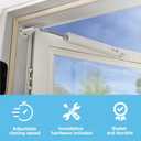Wright Products Heavy-Duty Pneumatic Storm Door Closer Durable, Adjustable, Quiet-Closing with Hold-Open Feature (Transitional, White)
