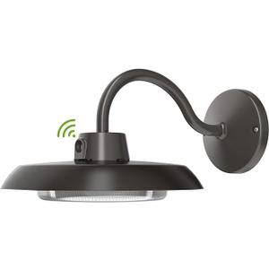35W LED Gooseneck Barn Light 8 Inch Outdoor Farmhouse Wall Light with Dusk to Dawn Photocell Pole/Wall Mounted Area Light for Barn Garage Yard Warehouse 120VAC 4000K 3100LM UL Listed Dark Bronze, Pack 1