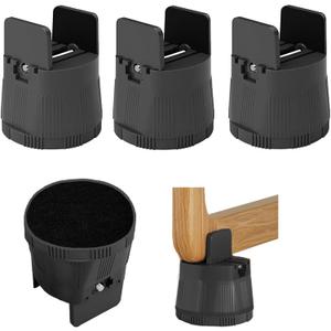 Bed Risers Heavy Duty, Furniture Risers with Adjustable Screw Clamp Supports 1,000 lbs, Lift 2.36"-3.15" for Twin Floor Bed, Dorm, Table, Desk, Chair Leg Extenders(4 Pack, Black)