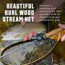 Wooden Small Stream Net, Compact, Lightweight Hardwood Net with a Fish-Friendly Clear Rubber Basket; Ideal for Brush-Choked Creeks