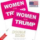 Women for Trump Car Flag Vehicle Auto Decorations for Window Decor Mount Bracket Clip on Small Tapestry Pro-Trump 2024 MAGA Bandera para Carros Outdoor Pole Accessories Made in USA