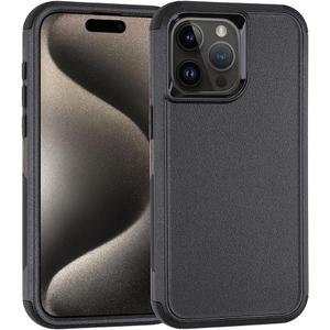 Joylifeboard Phone Case for iPhone 15 Pro Max Case, 3 in 1 Heavy Duty Protection Phone Case for 15 Pro Max, 3-Layers [Shockproof] [Dropproof] Case Cover for Apple 15 Pro Max 6.7 inch (Black)
