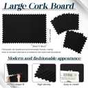 Wave Shaped Large Cork Board for Wall 36" x 24" Black Bulletin Board 6 Pack Felt Wall Tiles Self-Adhesive Removable Soft Wooden Boards for Home Office