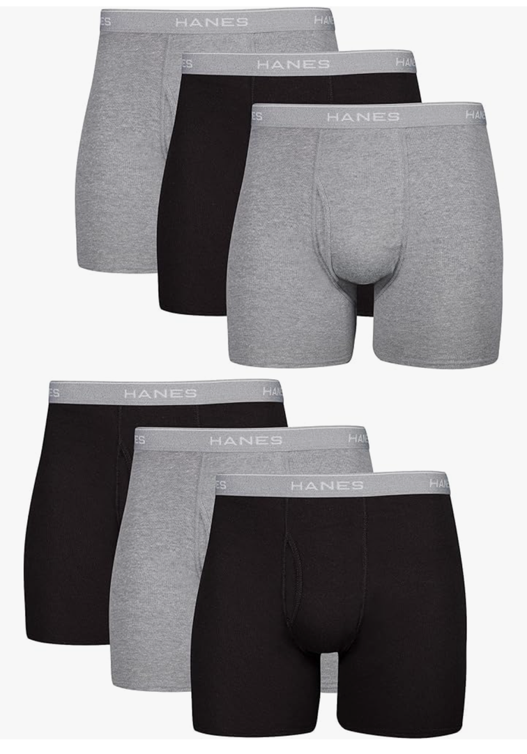 Hanes Men's Underwear Boxer Briefs Pack, Cool & Breathable Cotton Moisture-wicking Underwear for Men, No Ride Up 2XL