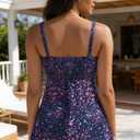 Yonique Bandeau Tankini with Shorts - Strapless Two Piece Swimsuit with Pockets Flowy Bathing Suit 2026 Swimwear (XL)