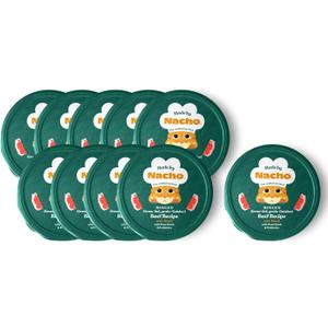 Made by Nacho Wet Cat Food, Grass-Fed, Grain-Finished Minced Beef in Bone Broth for Hydration with Prebiotics for Digestive Health, High Protein, 2.5oz Cups (10 Pack) (EXP 11/30/26)
