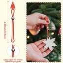 Christmas Ornament Hooks Green Tree Hanger - 20 PCS Reusable Silicone Clips, Cable Ties, Cord Organizers for Holiday Decorations Storage, Elastic Stretchable