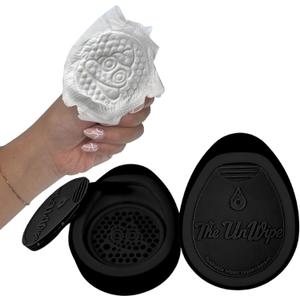 Textured, Portable, Septic-Safe Tush Cleaning Instead of Flushable or Baby Wipes, Black LE