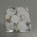 Sureio 20 Set Acrylic Keychain Blank with Key Rings 20 Pcs 1.97'' Glitter Acrylic Blanks 20 Pcs Keychain Tassels for DIY (White,Glittery)