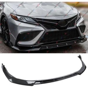 3Pcs Front Bumper Lip Compatible with Toyota Camry SE XSE 2021-2024 V2 Style, Air Dam Lower Chin Spoiler Splitter Fits for 2021 2022 2023 2024, Protection Body Kit (Carbon Fiber Pattern)