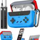 Inesore for Airpods Pro 3 Case Cover with Cleaner Kit,with Lock for Airpod Pro 3 (2025),Classic Cool Funny Game Console Hard Air Pods Pro 3 Case for Men Boy(Red Blue)