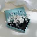 SWEETV Wedding Hair Comb Clip Bridal Crystal Wedding Hair Accessories for Brides and Bridesmaid, Silver