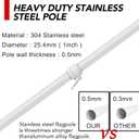 Yeesun Flag Pole,6FT American Flag Pole & Bracket-Flagpoles for 3 x 5 Flags Holder for House Porch & Outdoor,Tangle Free and Wall Mount Flag Pole Kit (Without Flag, White)