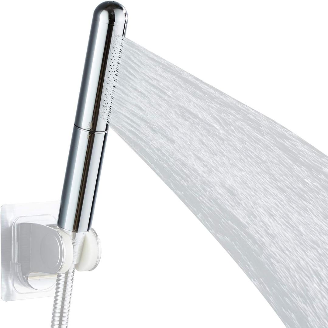 Handheld Showerhead Solid Copper Round Bar Bathroom hand-held shower head High pressure Shower heads Sprayer (Chrome)