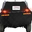 iCOVER Bike Cover for 2 Bikes transport on Hitch Rack, with Tail Lights & License Plate Pocket, 600D Heavy Duty Waterproof bicycle E-Bike Cover for transportation, Incl Towing Light & Bungee Cargo Net