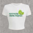 SHENHE Women's Summer Lemon Graphic T Shirt Crop Top Crew Neck Short Sleeve Slim Fit Cute Print Baby Tee (White, S)