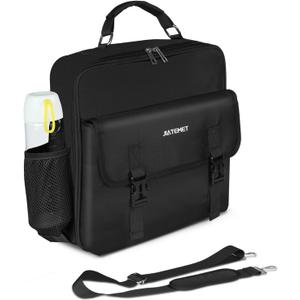 3 Ring Zipper Binder 500-Sheet Zipper Binder Adjustable Shoulder Strap & Handle for 14 Inch Laptop for School and Office (Black)