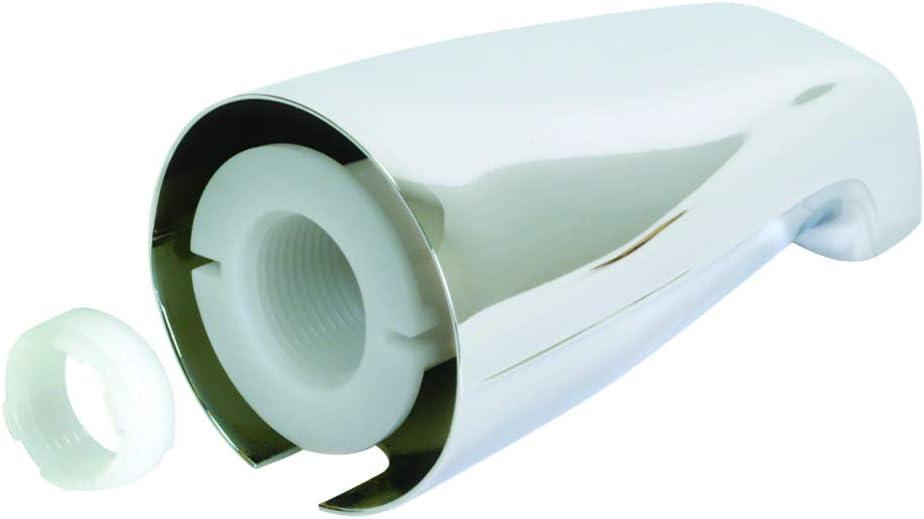 EZ-FLO 5-1/8 inch Length Adjustable Bath Tub Spout with Face Bushing, Chrome, 15074