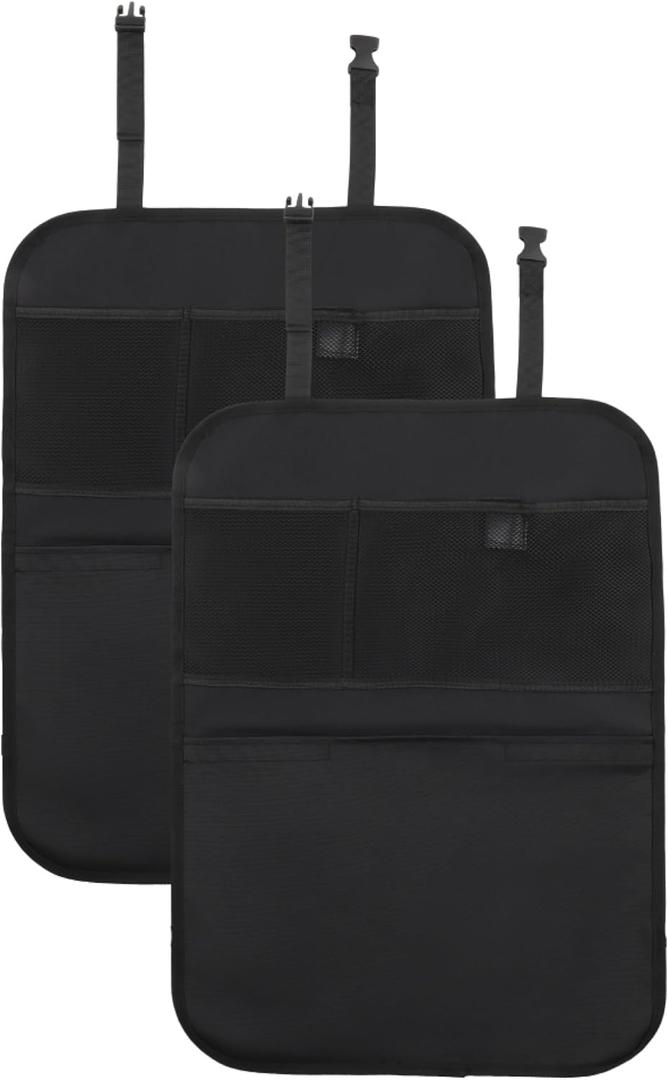 Enovoe Back Seat Cover for Kids Extra Large - 2 Pack with Multi Pocket Storage Organizer - Back Seats Protector for Upholstery from Dirt, Mud, Scratches - Waterproof Car Seat Protector for Kids
