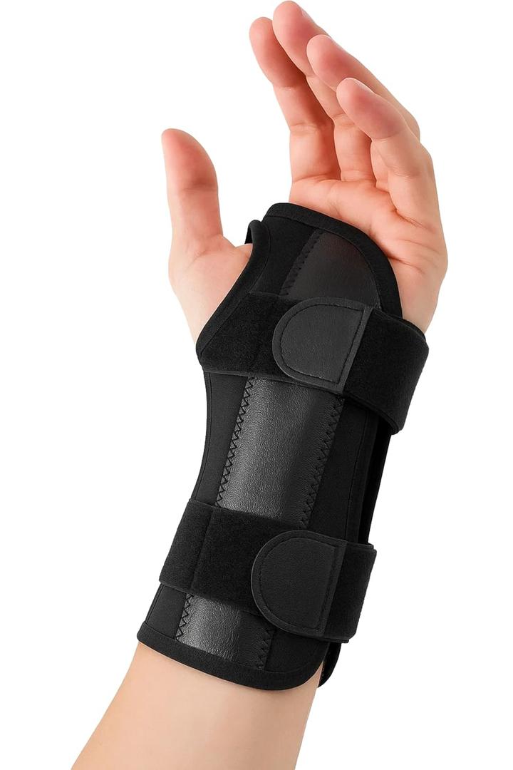Carpal Tunnel Wrist Brace | Night Wrist Support Guard | Wrist Splint & Hand Brace | Carpal Tunnel Syndrome & Wrist Tendonitis Pain Relief with Forearm Compression | For Men & Women (Left Wrist Brace) (Fits Most), Medium