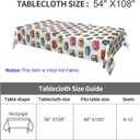 DPLin Camping Tablecloth Waterproof Reusable Picnic Table Cover Happy CamperTablecloth Outdoor Picnic Blanket (Retro Vinyl, 54" X108")