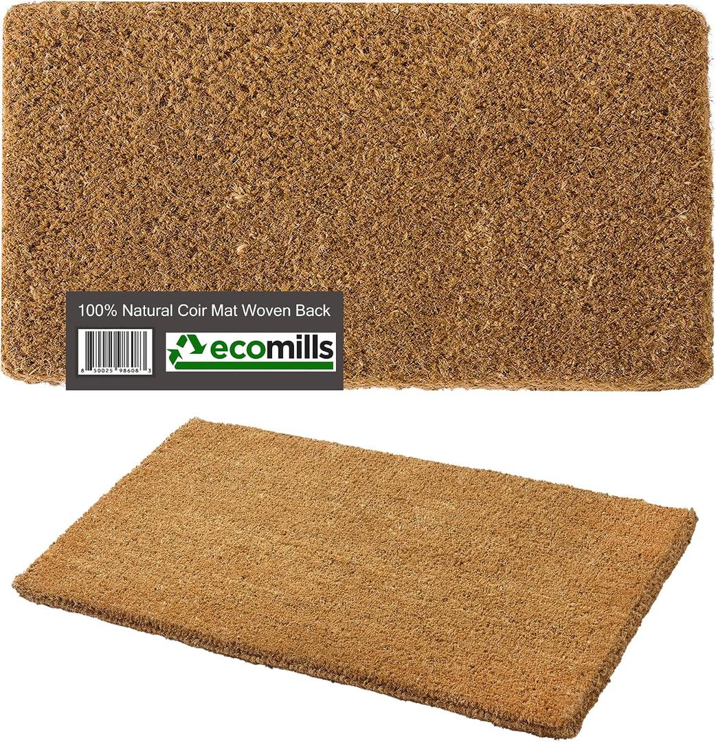 Ecomills 1.5" Extra Thick Coco Coir Door Mat Woven Back, 36" x 72", Heavy Duty, Durable, for Front Door Patio