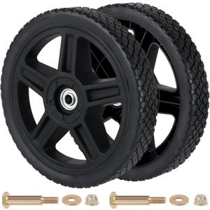CheeMuii 10 Inch Lawn Mower Wheels 2 Pack 10" Push Mower Wheels with Bolts and Lock Nuts Kit Fit for Most Standard push Lawn Mowers/Generator/Garden Tiller/Handtruck
