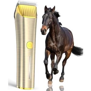 oneisall Cordless Horse Clippers,Low Noise 2 Speed Grooming Clippers,Horse Trimmer Shaver Kit for Matted Long Hair,Detachable Stainless Steel Blade Grooming Kit for Thick Coat