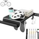 Bike Wall Mount Rack Indoor Bike Storage Garage Bike Rack Wall Mount with Shelf and Hooks Store Your Helmet and Shoes for a Single Road, Mountain or Other Bicycle (Universal Bicycle,16" Stud)