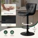 Bar Stools Set of 2, Fabric Counter Height Swivel Barstools