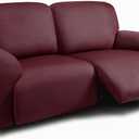 ULTICOR Extra Wide 75" - 100", Reclining 2 Seater Sofa, Extra Wide Reclining Love Seat Slipcover, 6-Piece Yarn Fabric, Reclining Sofa Covers, Thick, Soft, Washable (Red - Burgundy)